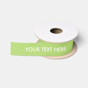 CHIC RIBBON_179 GREEN SOLID. WHITE DIY TEXT SATIN RIBBON