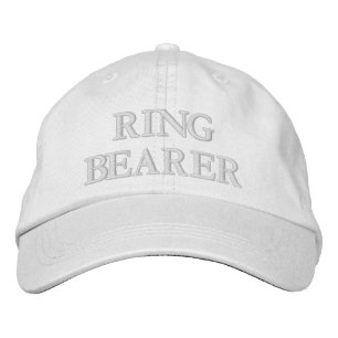 Chic Ring Bearer blush pink white wedding Embroidered Hat