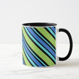 Chic Ringer Mug, Blue Moons Deckchair Stripes Mug