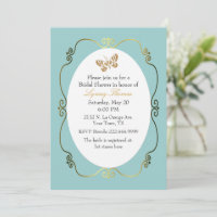 Chic Robin's Egg Blue & Gold Custom Bridal Shower