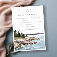 Chic Rocky Pine Mountain Seascape Bridal Shower