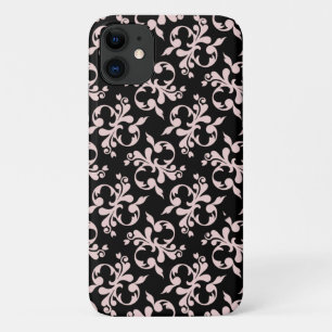 Chic Rococo Pink Black Ornament Pattern    Case-Ma Case-Mate iPhone Case