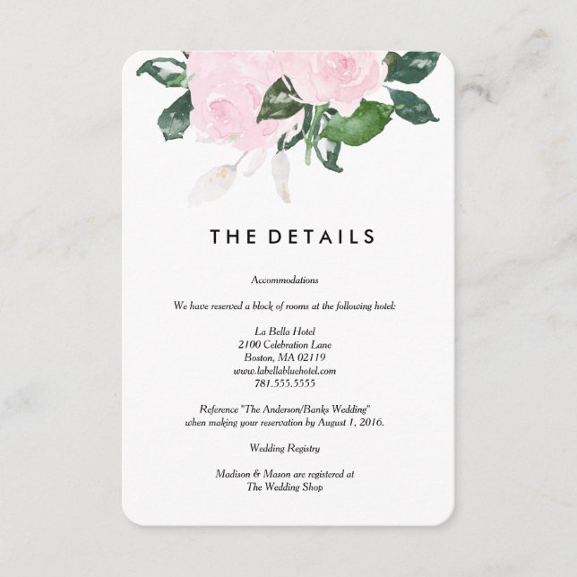 Chic Romance | Details Card (Front)