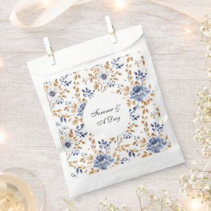 Chic Romantic Blue White Floral Wedding Favour Bags