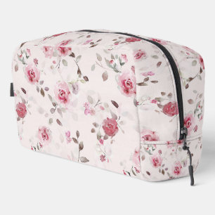 Chic Romantic Pink Floral Dopp Kit