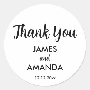 Chic Romantic Wedding "Thank You" Favour Label