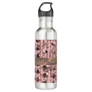 Chic Rose Blush Stringed Beads Personalised 710 Ml Water Bottle