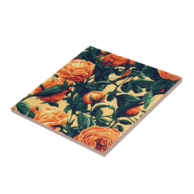 Chic Rose Ceramic Tiles  For Home Decor (Side)