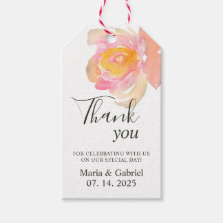 Chic rose. Elegant Wedding Thank You Gift Tags