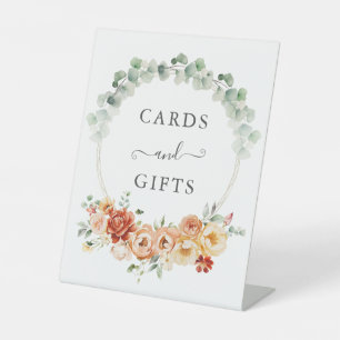 Chic Rose Garden Elegant Cards and Gifts Pedestal Sign