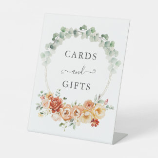 Chic Rose Garden Elegant Cards and Gifts Pedestal Sign