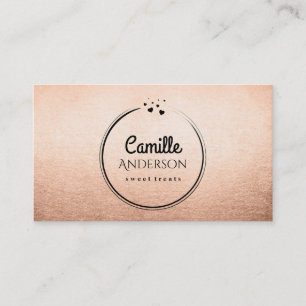 Chic Rose Gold and Black Treat Maker Business Card