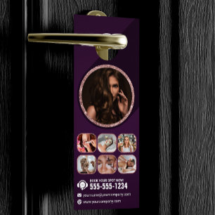 Chic Rose Gold Beauty Spa Hair Nail Makeup Salon Door Hanger
