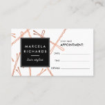 Chic Rose Gold Bobby Pins Hair Salon Appointment<br><div class="desc">Coordinates with the Chic Rose Gold Bobby Pins Hair Stylist Salon Business Card Template by 1201AM. A fun and eye-catching design of faux rose gold bobby pins create an intriguing background on this customisable appointment card template. Great for hair salons,  hair stylists,  hairdressers,  stylists and more. © 1201AM CREATIVE</div>