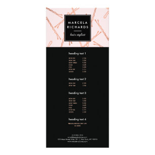 Chic Rose Gold Bobby Pins Hair Stylist Salon Pink Rack Card