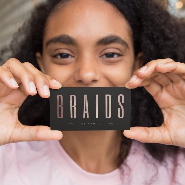 Chic Rose Gold Braids  Business Card (Creator Uploaded)
