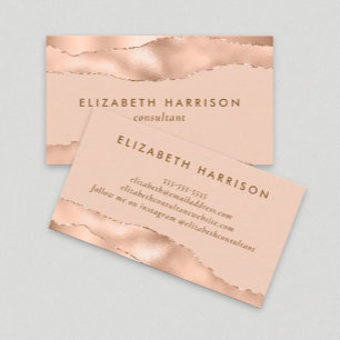 Chic Rose Gold Business Card