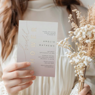 Chic Rose Gold Calligraphy Bridal Shower