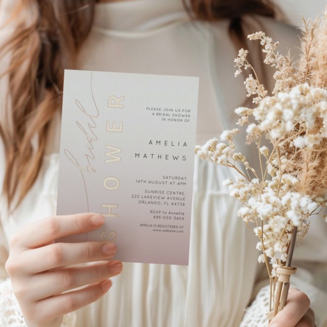 Chic  Rose Gold Calligraphy Bridal Shower  (Creator Uploaded)