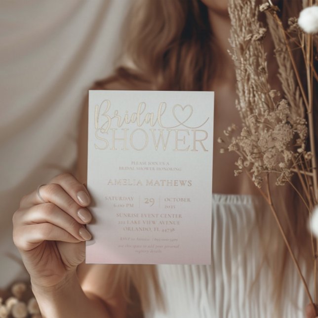 Chic Rose gold Calligraphy Bridal Shower (Creator Uploaded)