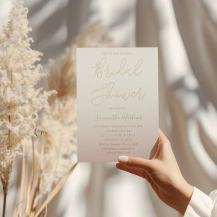 Chic Rose gold Calligraphy Bridal Shower