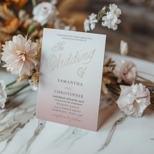 Chic Rose Gold Calligraphy The Wedding Of  (Creator Uploaded)