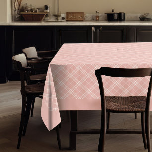 Chic Rose Gold Checkered Tablecloth Style