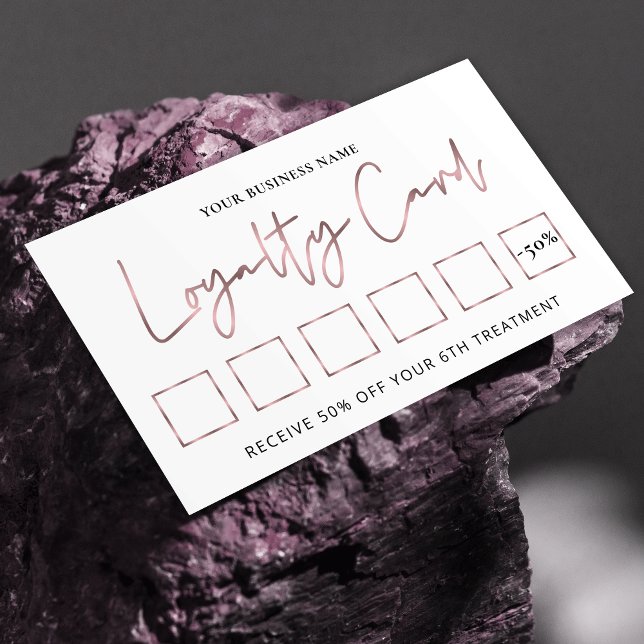 Chic Rose Gold Elegant Beauty Salon or Spa Stamp Loyalty Card (Creator Uploaded)