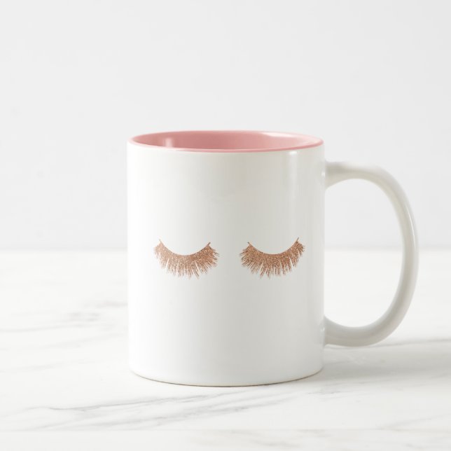 Chic Rose Gold Eyelashes Coffee Mug (Right)