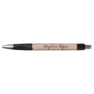 Chic Rose Gold Faux Glitter Look Pen