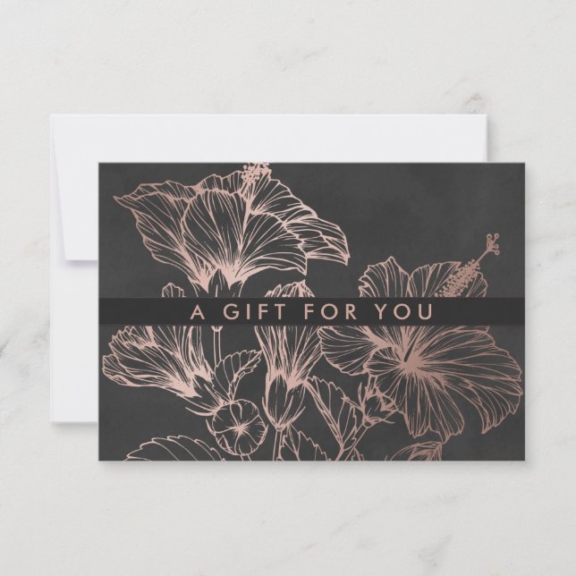Chic Rose Gold Floral | Gift Certificate (Front)