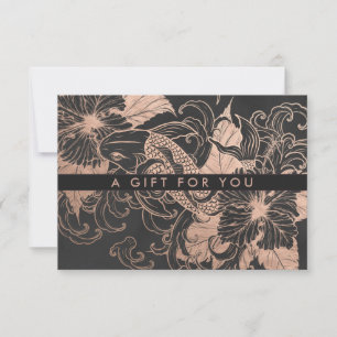 Chic Rose Gold Floral Koi Gift Certificate
