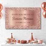 Chic Rose Gold Foil Glitter 60th Birthday Script Banner<br><div class="desc">Celebrate a milestone with this Chic Rose Gold Foil Glitter 60th Birthday Script Banner. Featuring elegant rose gold foil with a touch of glitter, this banner adds a dazzling effect to any 60th birthday party. The sophisticated script design makes it the perfect addition to a celebration filled with love and...</div>