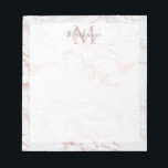 Chic Rose Gold Foil Marble Monogram Notepad<br><div class="desc">Chic Rose Gold Foil Marble Monogram Notepad. This design features our stylish and elegant faux rose gold foil style with a vellum sheet to help you have more writing space. Add your name and monogram to personalise this darling product!</div>