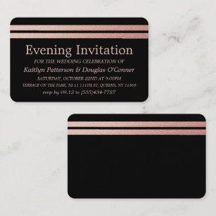 Chic Rose Gold Foil Stripes Evening Invitation