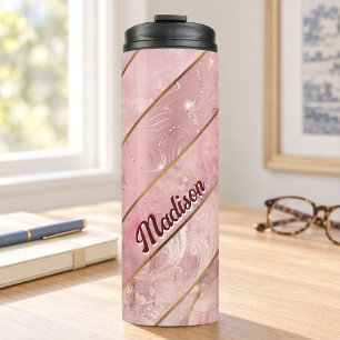 Chic rose gold girly elegant geometric thermal tumbler
