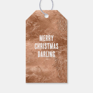 Chic Rose Gold Glam Glitzy Glitter Gift Tags