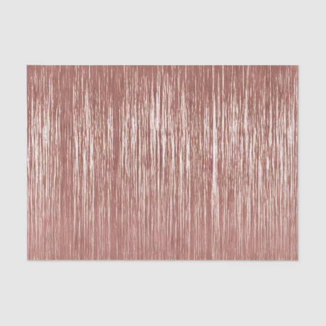 Chic Rose Gold Glam Tinsel Stripes Christmas Tissue Paper (Front)