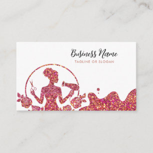 Chic Rose Gold Glitter Floral Appointment Card