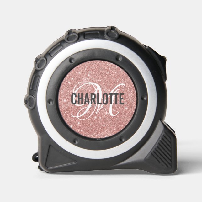 Chic rose gold glitter monogram name 1 (Front)