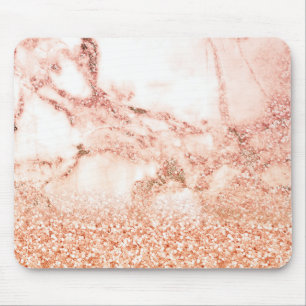 Chic rose gold glitter ombre pink glitter marble mouse pad