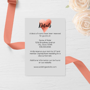 Chic Rose Gold Heart Wedding Enclosure Card