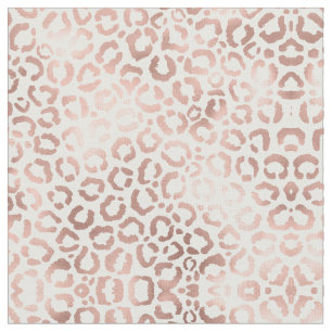 Chic Rose Gold Leopard Cheetah Animal Print Fabric