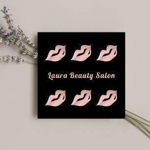 Chic Rose Gold Lips Glam Luxury Business Card 