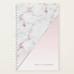 Chic Rose Gold Marble Blush Personalised Planner<br><div class="desc">Chic Rose Gold Marble Blush Personalised Planner | Customisable planner featuring white marble with rose gold and blush accents. This modern and feminine planner will be perfect as a personalised gift.</div>