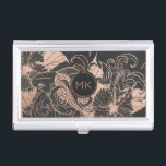 Chic Rose Gold Monogram | Floral Koi Personalised Business Card Holder<br><div class="desc">Nothing combines uniqueness and style for the professional like monogrammed business card holders. These gorgeous, personalised cases keep you organised so your cards are always on hand. Plus, you’ll leave a lasting impression on your customers. Add your custom wording to this design by using the "Edit this design template" boxes...</div>