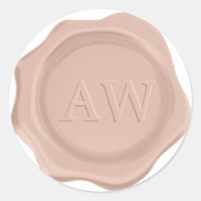 Chic Rose Gold Monogram Wedding Wax Seal (Front)