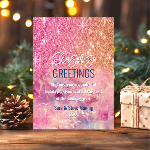 Chic rose gold pink glitter Christmas new year 