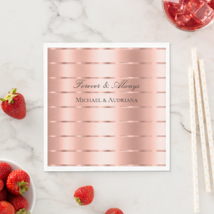  Chic Rose Gold Ribbon Wedding Bridal Shower  Napkin