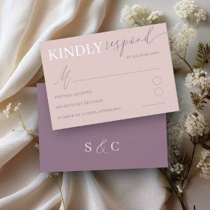 Chic Rose Gold RSVP Calligraphy Wedding Card